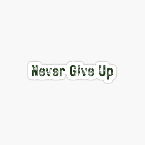 Never give up fitness inspirational quote stickers