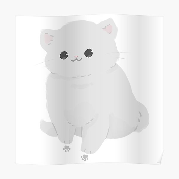 "fluffy white kitten" Poster for Sale by lucianavee Redbubble