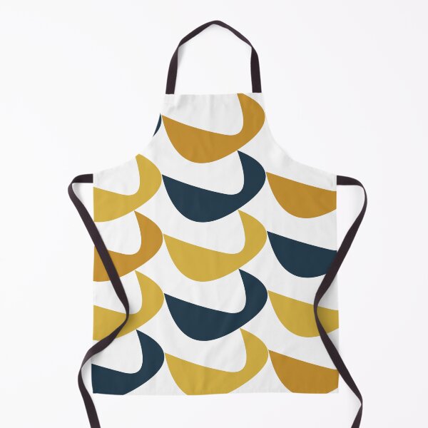 Item preview, Aldous Midcentury Modern Minimalist Abstract Pattern in Mustard Yellow, Navy Blue, and White designed and sold by kierkegaard.