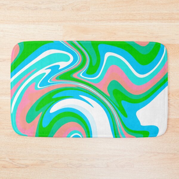 Item preview, Modern Liquid Swirl Abstract Pattern Square Green, Orange and Blue Multicolor Design designed and sold by theprintedclub.
