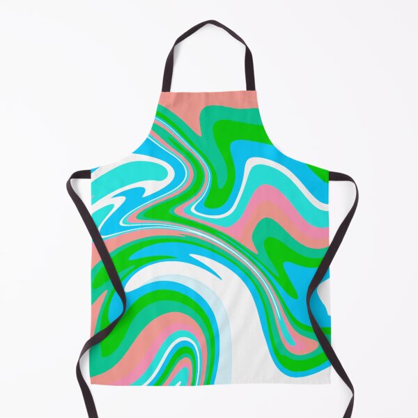 Item preview, Modern Liquid Swirl Abstract Pattern Square Green, Orange and Blue Multicolor Design designed and sold by theprintedclub.