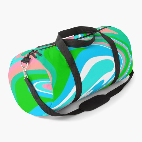 Item preview, Modern Liquid Swirl Abstract Pattern Square Green, Orange and Blue Multicolor Design designed and sold by theprintedclub.