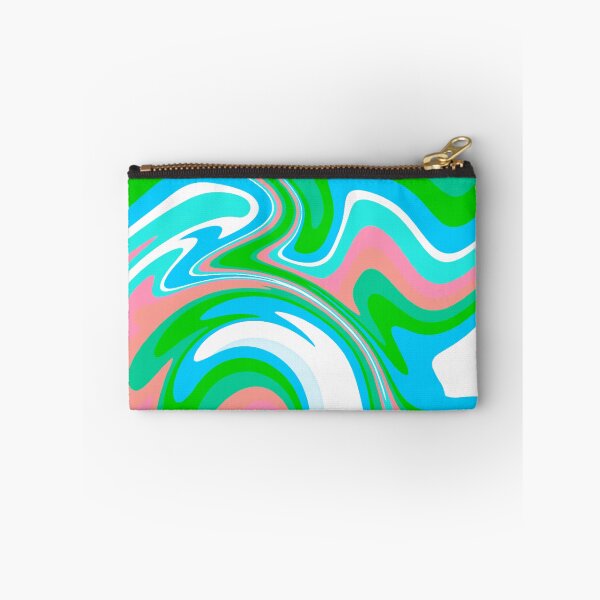 Item preview, Modern Liquid Swirl Abstract Pattern Square Green, Orange and Blue Multicolor Design designed and sold by theprintedclub.