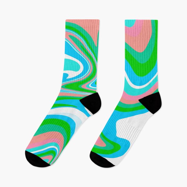 Item preview, Modern Liquid Swirl Abstract Pattern Square Green, Orange and Blue Multicolor Design designed and sold by theprintedclub.