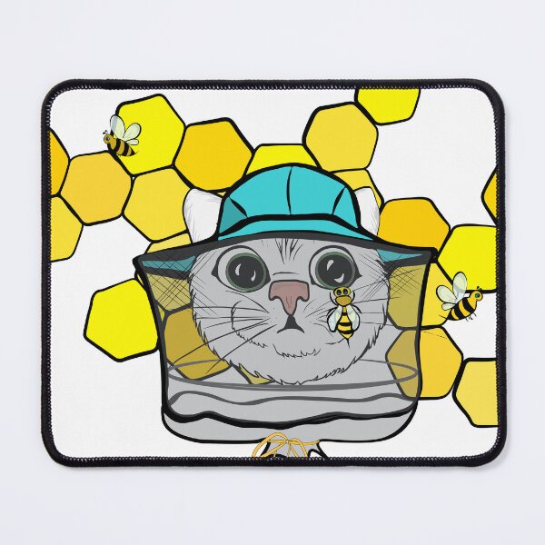 Item preview, cat and bees designed and sold by Mikolasha.