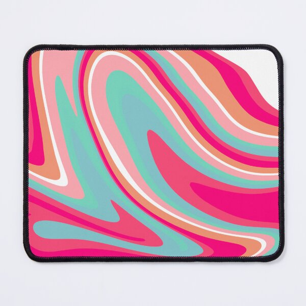 Item preview, Modern Liquid Swirl Abstract Pattern Square in White, Pink Tones and Blue Design designed and sold by theprintedclub.