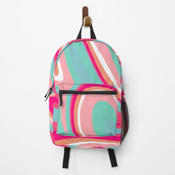 Item preview, Modern Liquid Swirl Abstract Pattern Square in White, Pink Tones and Blue Design designed and sold by theprintedclub.