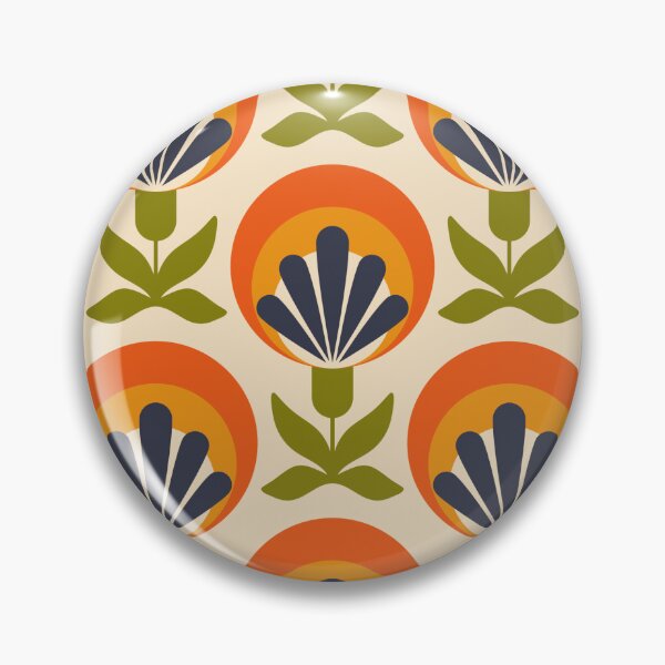 Item preview, 2023 - abstract retro flowers, orange designed and sold by RouCouCou.