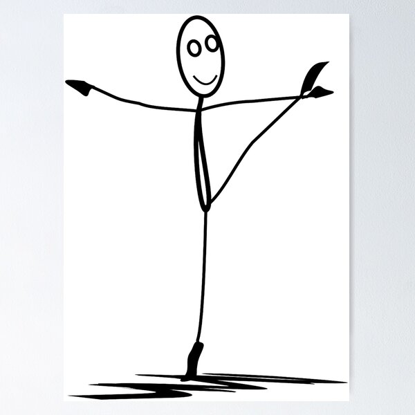 Funny stickman - minimal drawing aesthetic | Poster