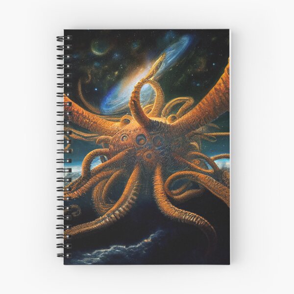Aperçu de l'œuvre Space Kraken dévorant une planète Vintage Poster créée et vendue par ArcadeVault.