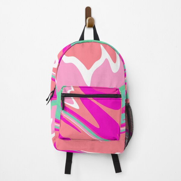 Item preview, Modern Liquid Swirl Abstract Pattern Square Neon Pink and Blue Multicolor Design designed and sold by theprintedclub.