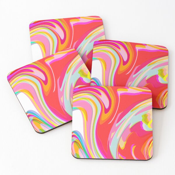 Item preview, Modern Liquid Swirl Abstract Pattern Square Vibrant Sunset Multicolor Design designed and sold by theprintedclub.
