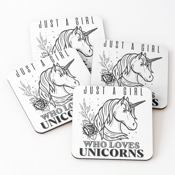 Item preview, Unicorn With a Rose For Girls - Just A girl Who Loves Unicorns designed and sold by AngelikaC04.