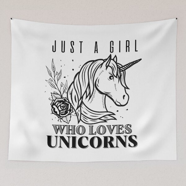 Item preview, Unicorn With a Rose For Girls - Just A girl Who Loves Unicorns designed and sold by AngelikaC04.