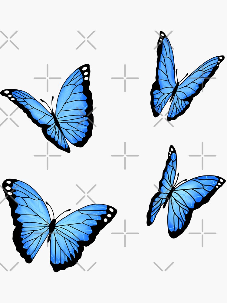 "Light blue butterflies" Sticker for Sale by BasedOnArt Redbubble