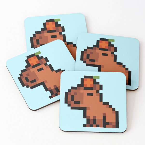 Item preview, Smol Pixel Capybara - Mandarin Orange designed and sold by Tofu's Pixel Art Store.