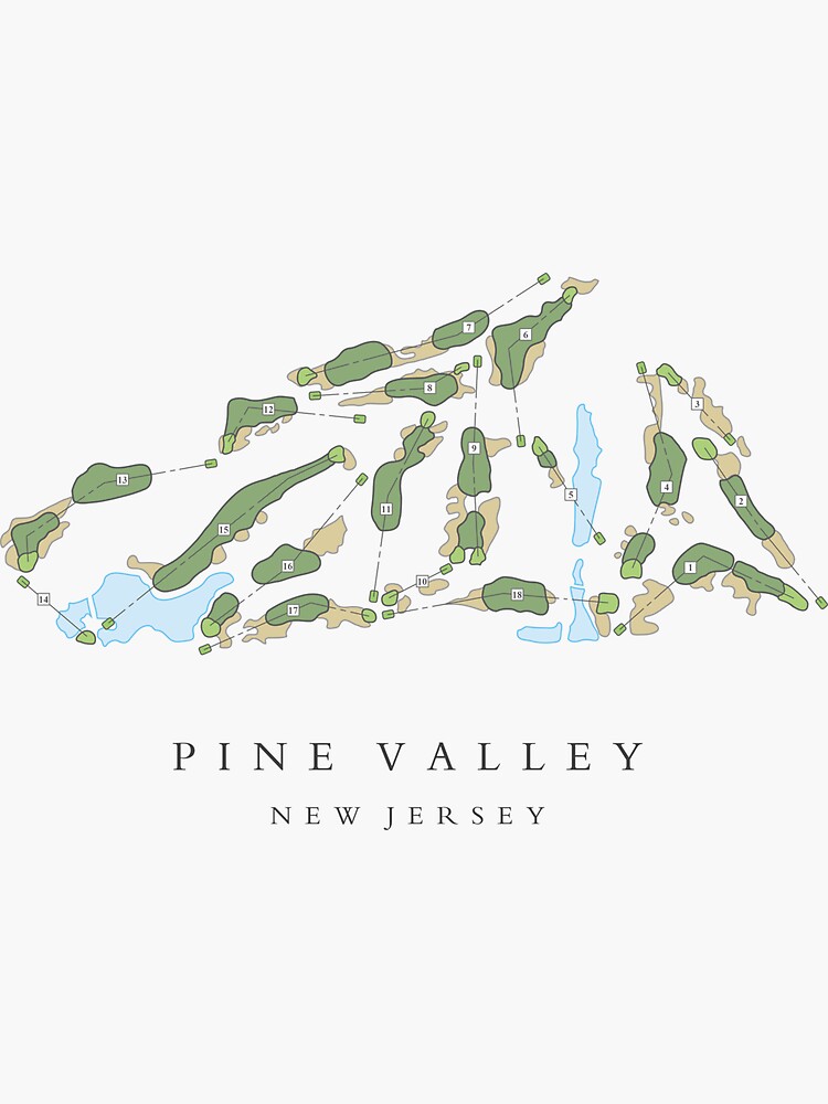 "Pine Valley Golf Course Graphic Map" Sticker for Sale by ReignMan