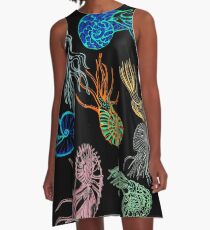 Ammonites at Night A-Line Dress