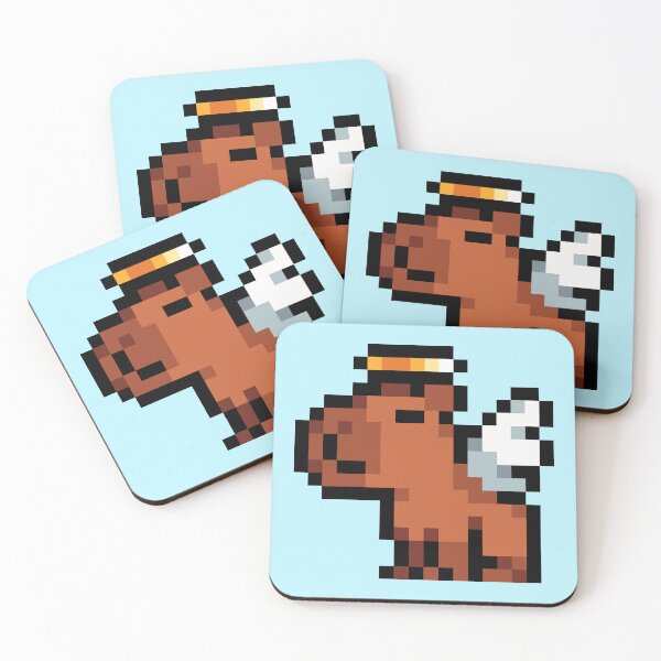 Item preview, Smol Pixel Capybara - Angel designed and sold by Tofu's Pixel Art Store.