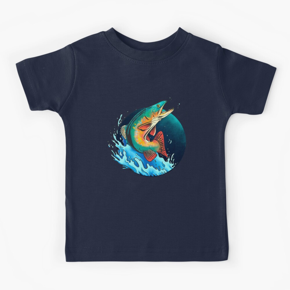 Great Fish Jumping Out Of Water Fishing Boating Love Fishing Gift For Fish  Lovers | Kids T-Shirt