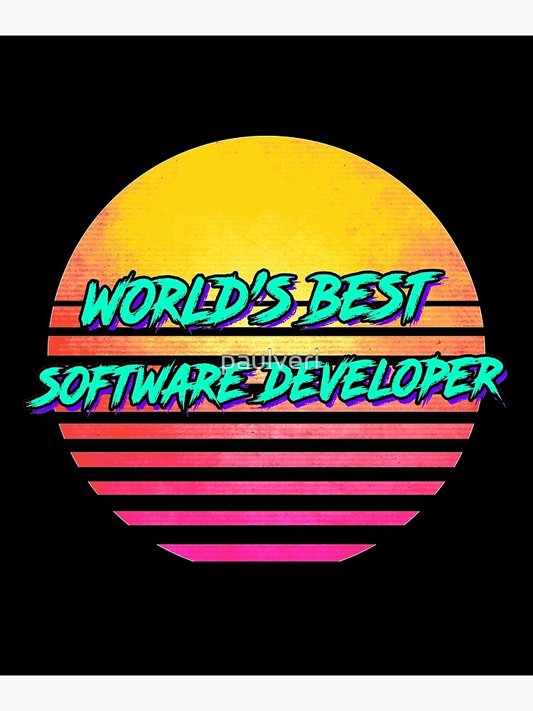 Disover Funny Software Developer Retro 1980s Gift Premium Matte Vertical Poster