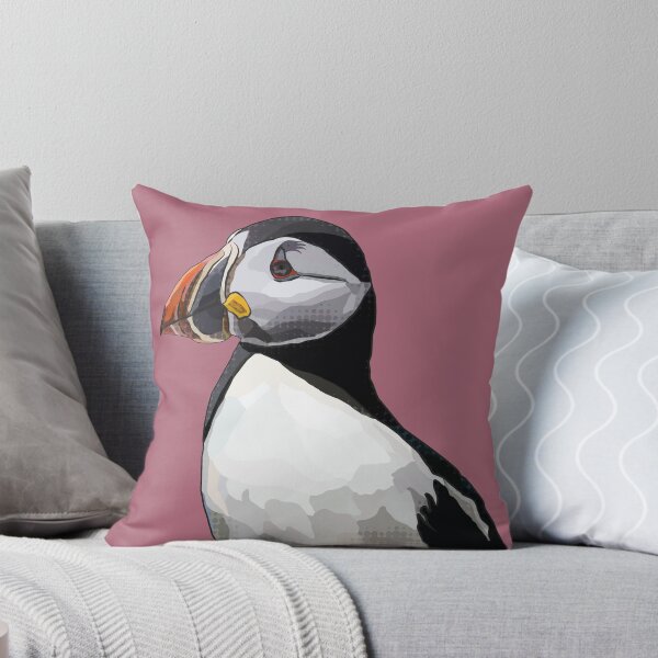 Item preview, Puffin by BeeFoxTree Pink background designed and sold by BeeFoxTree.