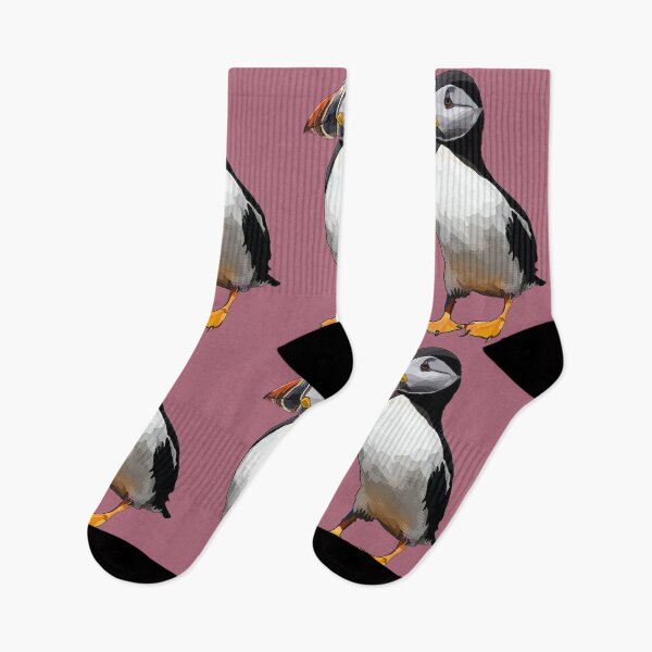 Item preview, Puffin by BeeFoxTree Pink background designed and sold by BeeFoxTree.