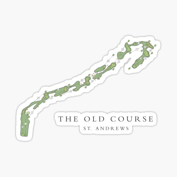 "The Old Course St. Andrews Golf Course Graphic Map" Sticker for Sale by ReignMan Redbubble