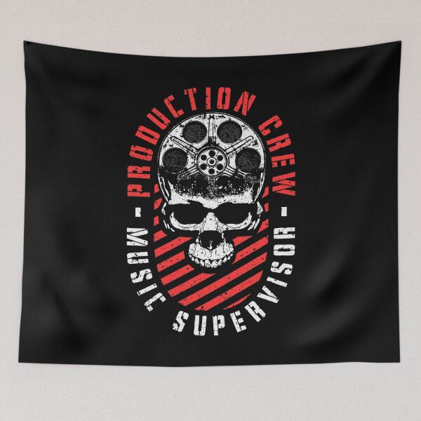 Item preview, Production Crew Music Supervisor Movie Film Halloween Skull designed and sold by GrandeDuc.