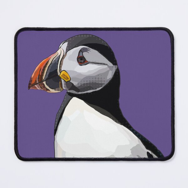 Item preview, Puffin by BeeFoxTree Ultraviolet Purple background designed and sold by BeeFoxTree.