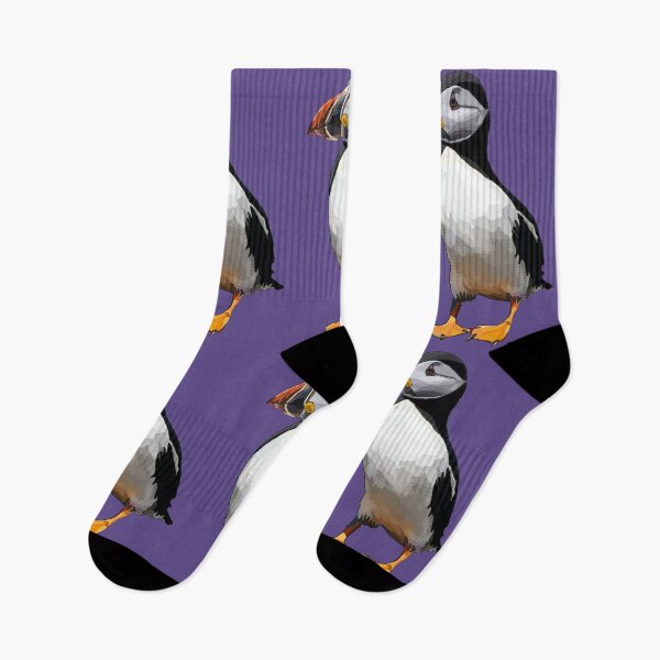 Item preview, Puffin by BeeFoxTree Ultraviolet Purple background designed and sold by BeeFoxTree.