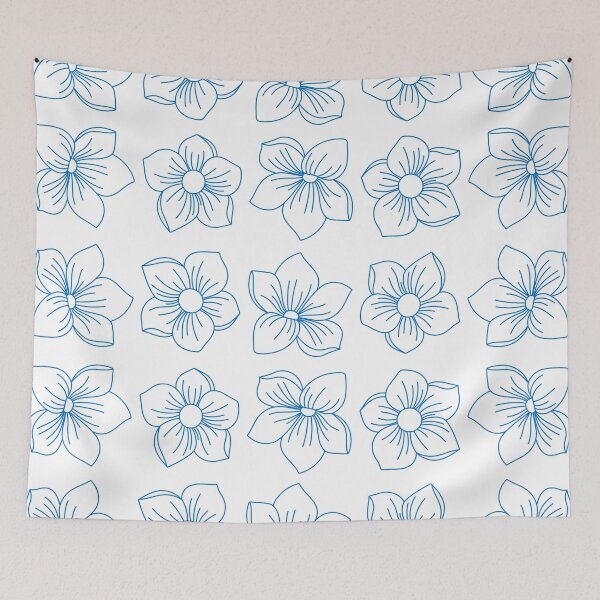 Item preview, blue flowers designed and sold by NoerdyundDoerty.