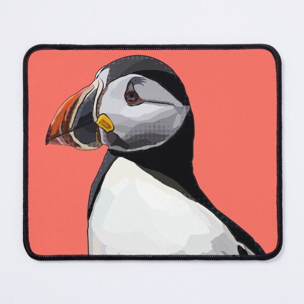 Item preview, Puffin by BeeFoxTree Living Coral background designed and sold by BeeFoxTree.