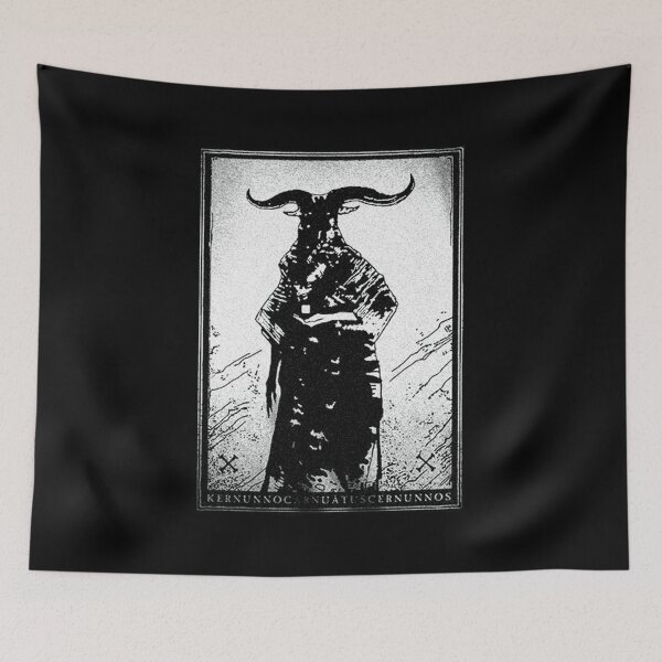 Item preview, Horned God, Cernunnos, white on black version designed and sold by SHOPOI76URE.