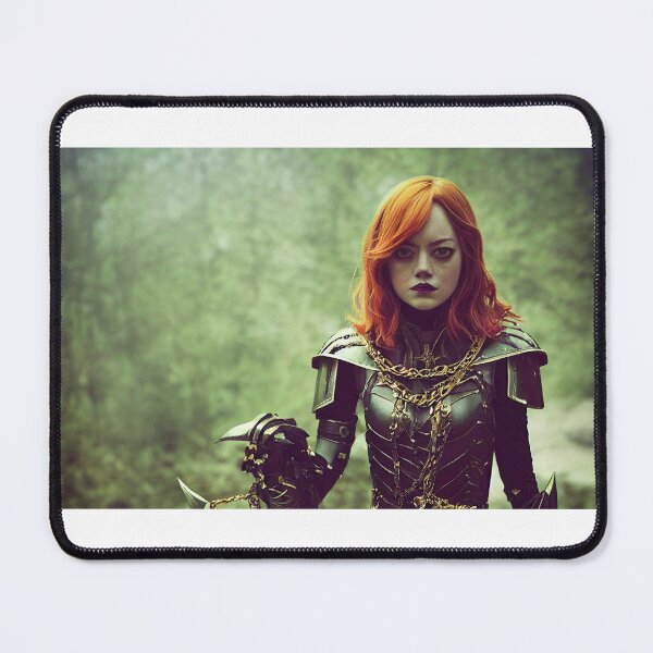 Item preview, EmmaStone the middle earth warrior with dark elvish gothic armor (ai created) designed and sold by specimba.