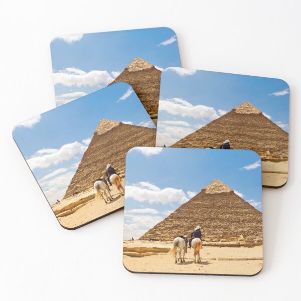 Item preview, A man riding a horse infront of the pyramid of giza designed and sold by Dinasworld.