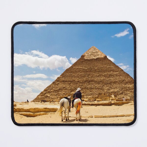 Item preview, A man riding a horse infront of the pyramid of giza designed and sold by Dinasworld.