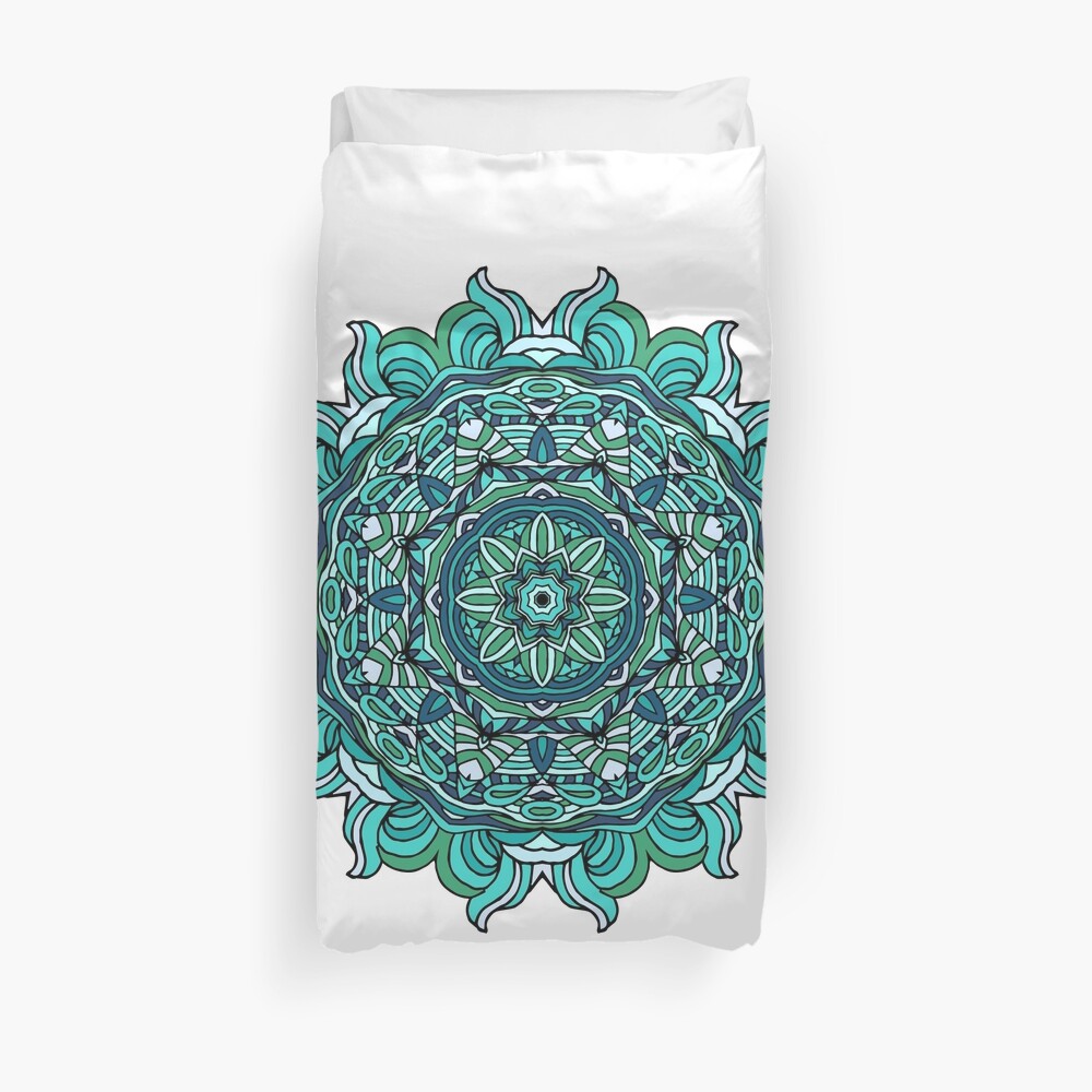 Blue mandala Duvet Cover