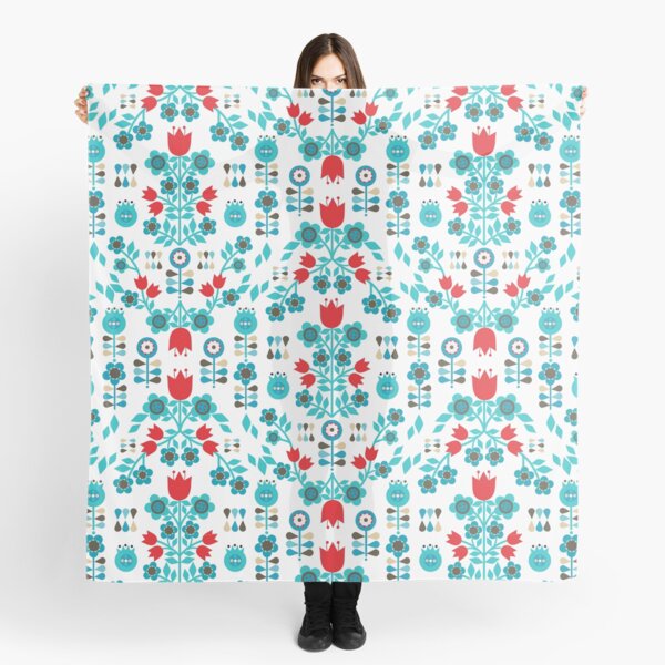 Swedish Folk Flower Scarf