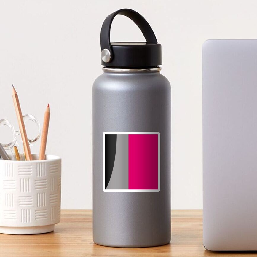 "Miami 2" Modern, Abstract, Modern, Hot Pink, Block, Gray, Black, Fuchsia, Clean, Lines Sticker
