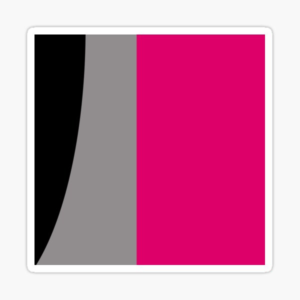 "Miami 2" Modern, Abstract, Modern, Hot Pink, Block, Gray, Black, Fuchsia, Clean, Lines Sticker