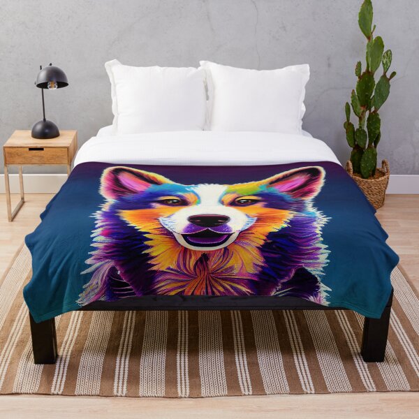 Aperçu de l'œuvre corgi heureux psychédélique créée et vendue par Aliveforfun.