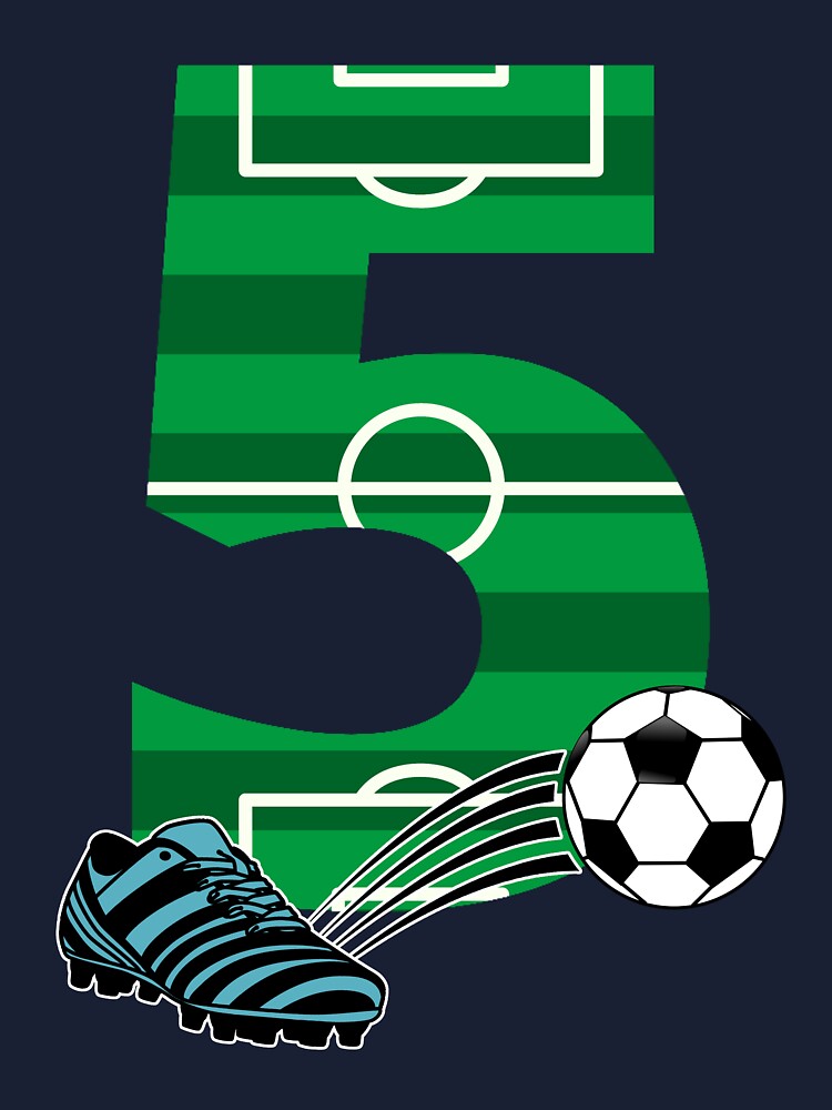 Número 5 - cumpleaños de fútbol niño de cinco años' Camiseta niño