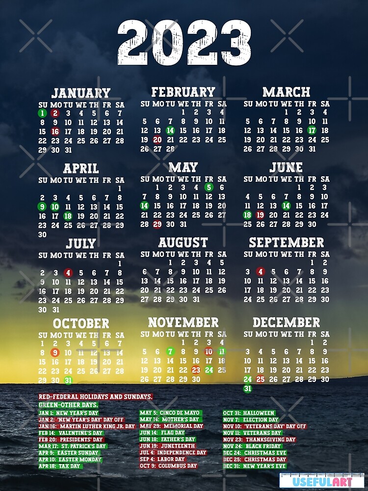Calendario de Estados Unidos 2023 feriados días festivos oficiales y