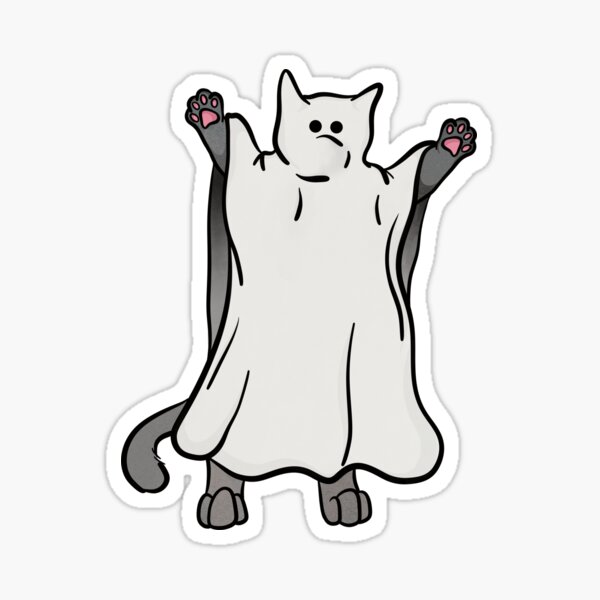 Ghost Cat Sticker —