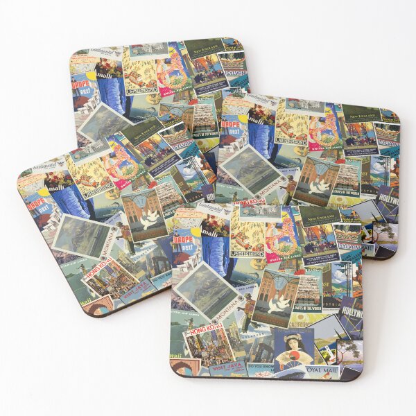 Item preview, VINTAGE TRAVEL POSTERS MOSIAC PASTICHE designed and sold by IslandBaneMerch.