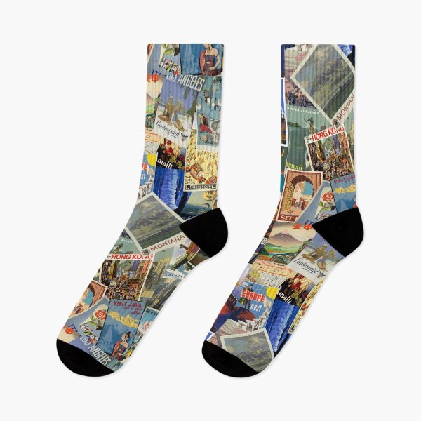 Item preview, VINTAGE TRAVEL POSTERS MOSIAC PASTICHE designed and sold by IslandBaneMerch.