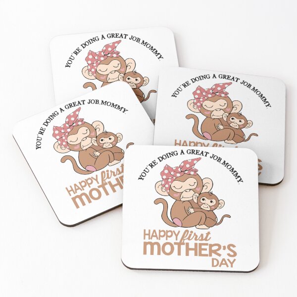 Item preview, Happy First Mother_s Day Monkey Family designed and sold by KitsuneCostum.