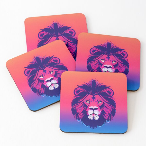 Aperçu de l'œuvre Lion -Pop Art - Synthwave créée et vendue par PeanutArtCorner.