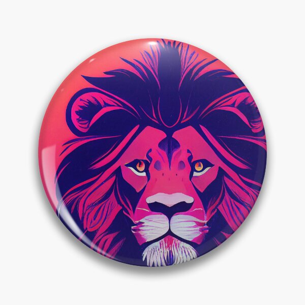 Aperçu de l'œuvre Lion -Pop Art - Synthwave créée et vendue par PeanutArtCorner.